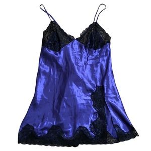 Fredericks Of Hollywood Purple Black Lace Lingerie Slip